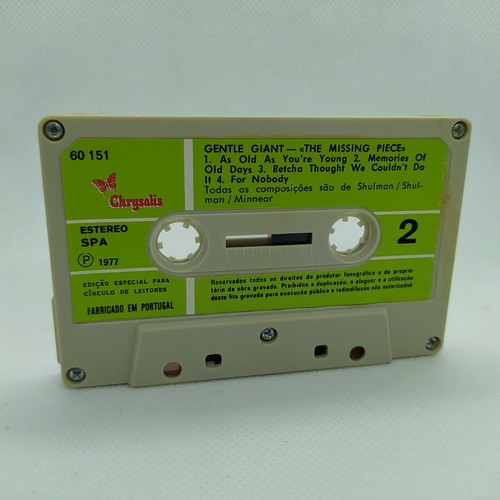 GENTLE GIANT "The Missing Piece" 1977 Portugal Cassette Tape - Picture 7 of 8