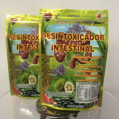 2 NEW SEALED DESINTOXICADOR INTESTINAL ORGANIC PRODUCTS 100 % NATURAL FLAX SEED 