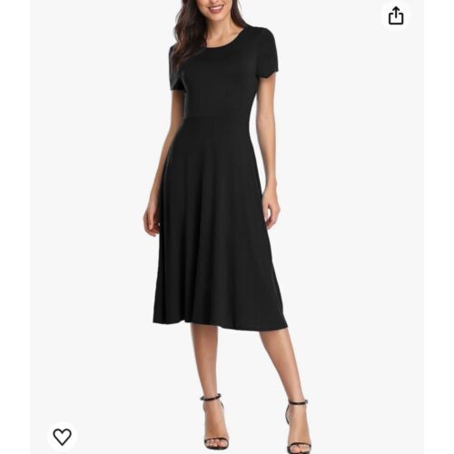 NWT Urban CoCo Short Sleeve High Waist Flared Midi Casual Summer Dress Size Smal