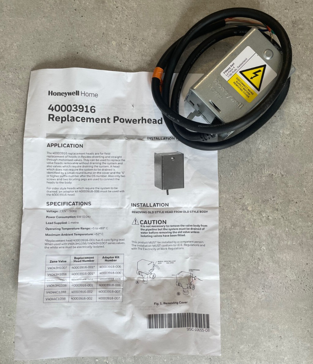 Honeywell Replacement Powerhead for V4043H Motorised Zone Valve 40003916-001 New
