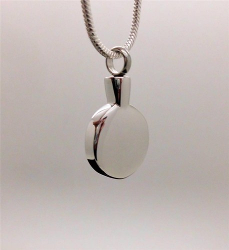 Round Plain Stainless Steel Memorial Keepsake Cremation Funeral Ash Pendant NIB - Picture 6 of 10