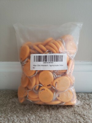 100 pcs 26 Bit Proximity Key Fobs Weigand Prox Keyfobs Keytags Token - ORANGE
