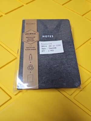 ECCOLO Leather Journal 5 x 7 Faux Fabric Gray 2 Pack Brand New