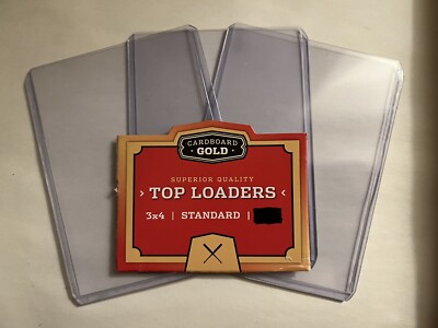 3 Individual Standard Top loaders Clear 3''x4'' Cardboard Gold