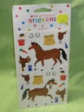 Mrs. Grossman's STICKERS Horse and Tack Saddles Feed Horseshoes 3 Sheets NRFP