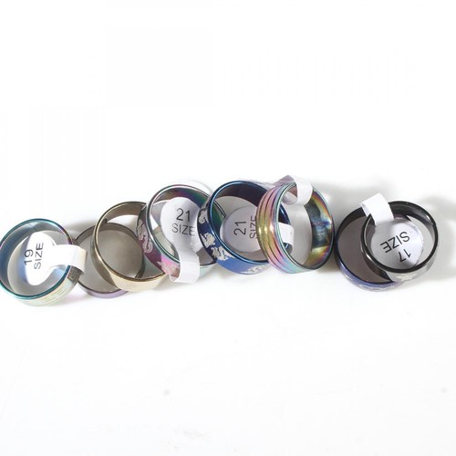 50Pcs MIX LOT Stainless Steel Rings Wholesale Men Women Fashion Jewelry Set US - Picture 3 of 6