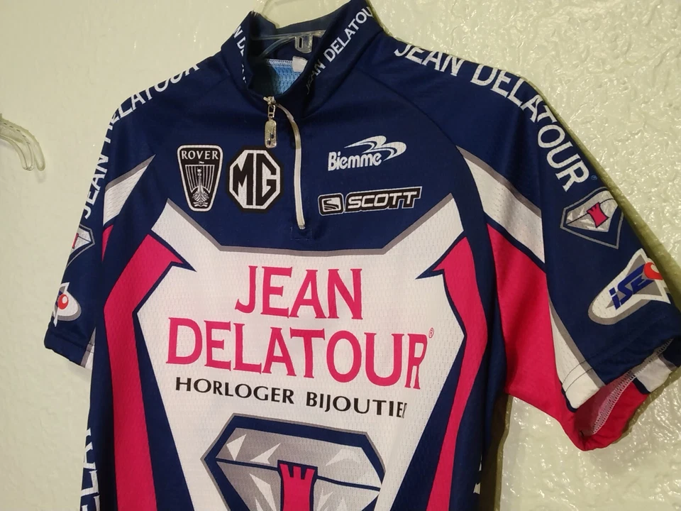 Biemme Jean Delatour Cycling Jersey W/Matching Bib Shorts Sz 4 Large - Image 4 of 4
