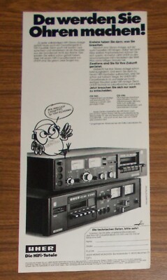 Rare Advertising Vintage UHER CG 300 CG 330 HiFi Cassette Decks 1977