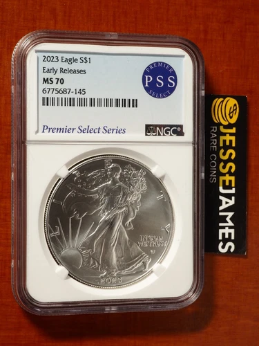2023 AMERICAN SILVER EAGLE NGC MS70 EARLY RELEASES PREMIER SELECT SERIES LABEL