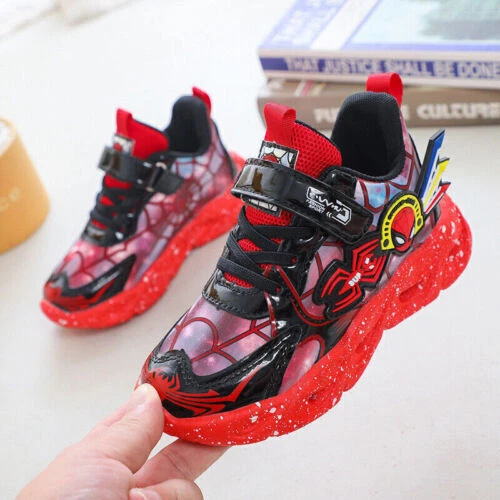 Kinder Spiderman Schuhe LED Turnschuhe Jungen Blinkend Leuchtend Sneaker DE - Bild 35 von 39