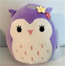 Squishmallows 8" Holly Purple Owl with Flower Pin Plush Toy