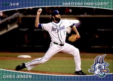 2018 Hartford Yard Goats SGA Grandstand #15 Chris Jensen Gilbert Arizona AZ Card