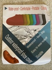 New Outdoor Waterproof Silicone Shoe Cover, Gray, Sz L  XL