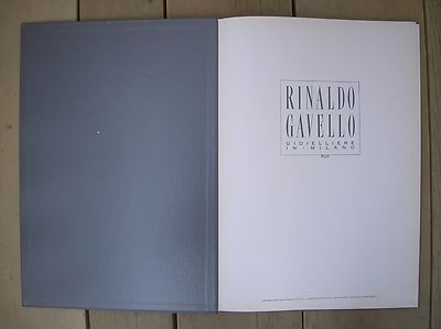 RINALDO GAVELLO JUWELIER IN MAILAND NUMMERIERTER KATALOG