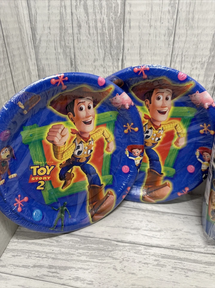 Feliz Cumpleaños Toy Story Paquete de 2 Fiesta Sellado Cumpleaños Lote Woody Buzz Niño Niña Foto 2 de 4