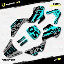 Gray & Cyan Slick Camo Racing Graphics kit Fits 00-06 Kawasaki JR50 JR 50