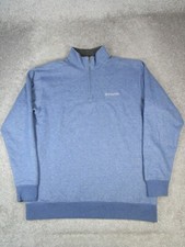 Columbia Hart Mountain II Sweater Mens Large Blue Camping Half Zip 