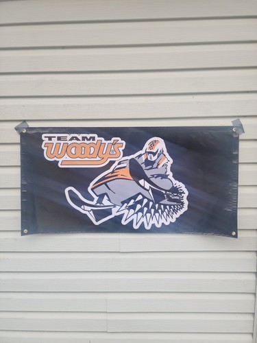 Woody's Snowmobile STUDS Vinyl Banner Gold Diggers Woodys