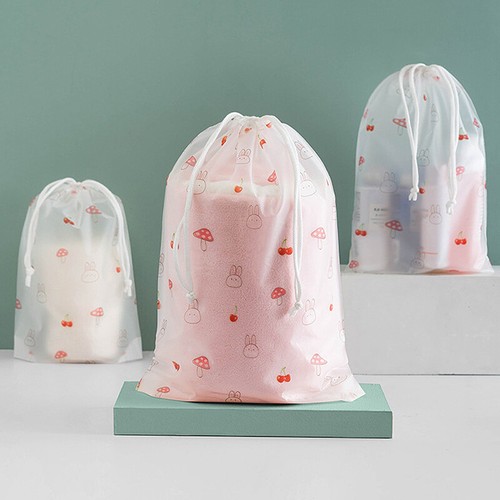 Plastic Drawstring Storage Bag Laundry Organizer Travel Makeup Cosmetic Pouch x1 - Picture 4 of 41