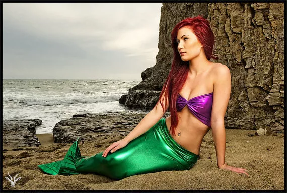 Mermaid Costume Purple Metallic Tube Top Little Mermaid Ariel