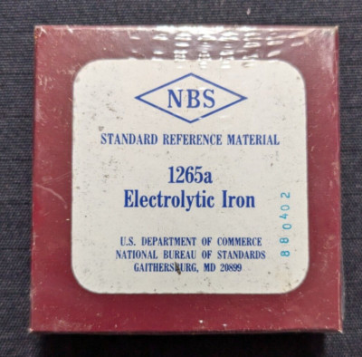 NEW NBS/NIST Standard Reference Material 1265a Electrolytic Iron Disc Form