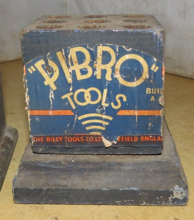 2 x Vintage PIBRO Brand Tool Stands Hand Tools Drill Bits Storage