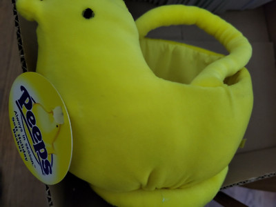 NEW W/TAGS Peeps Easter Yellow Baby Chick 7'' X 9'' X 11'' H Basket Plush FREE SHIP