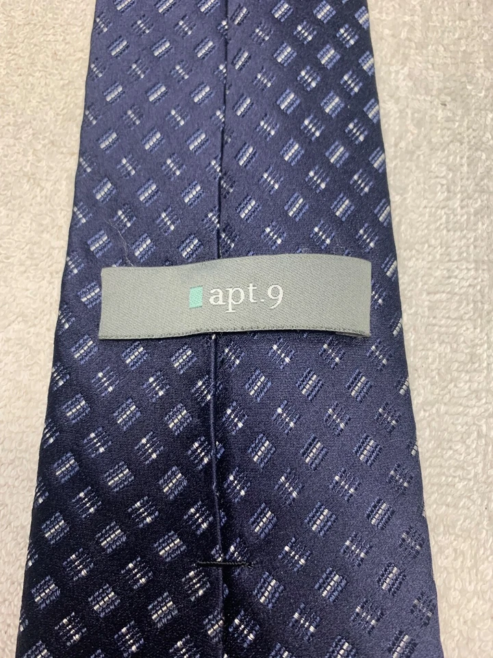 APT 9 CORBATA HOMBRE AZUL MARINO Y GRIS 3,75 X 59 Foto 4 de 4