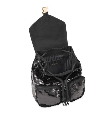 Victorias Secret Sequin Flap City Backpack Black NWT, Really Nice Backpack Victorias Secret Sequin Flap City Backpack | Mercari main image 4