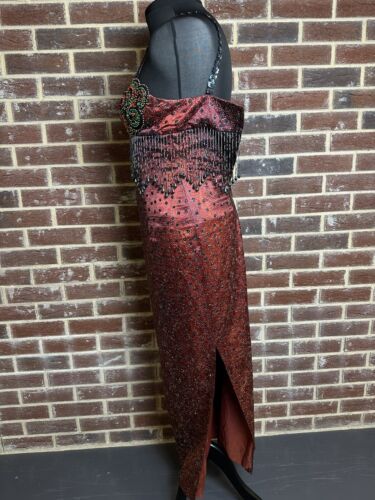 Bellville Sassoon wunderschönes Vintage Abendkleid mit Pailletten verziert Abiball UK12 - Bild 7 von 11