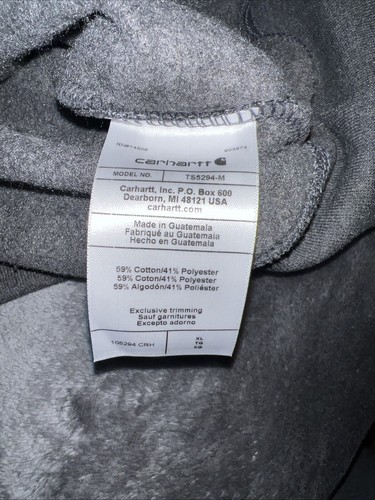 XL Carhartt Men's Loose Fit Midweight 1/4 Zip Mock-Neck Carbon Heather - Picture 7 of 7