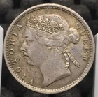 STRAITS SETTLEMENTS 1901 10 CENTS  VICTORIA Silver 0.800 KM16