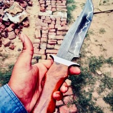Custom handmade knife 12 inches Survival Bowie etched knife