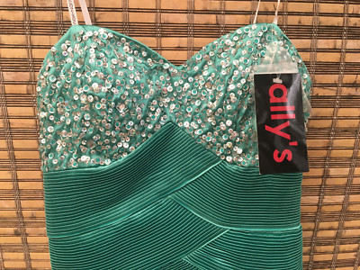 narianna homecoming dresses Nox Emerald Top Sequin Quinceanera Prom Dress Size XS Formal Fitandflare