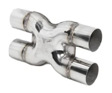 Welded X Pipe 2.5"ID Dual Inlet/Outlet Crossover Exhaust X-Pipe Stainless Steel