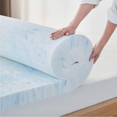LINSY LIVING 3 Inch Mattress Topper Twin, Cooling Gel Infused Swirl Memory