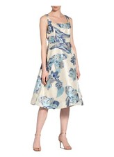 NWT Adrianna Papell Womens Gold Metallic Midi Cocktail and Party Dress 2