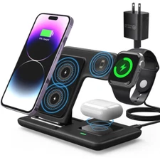 3-in-1 Fast Charging Dock for Apple Watch AirPods iPhone - Foldable Station