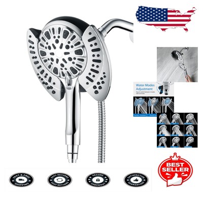 Luxury 2-in-1 Shower Head with Handheld: 9 Spray Settings for Total Comfort