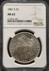 1881 S Morgan Silver Dollar NGC MS-63