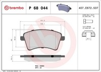 Brembo Bremsbelagsatz, Scheibenbremse P 68 044 FüR Renault MERCEDES-BENZ