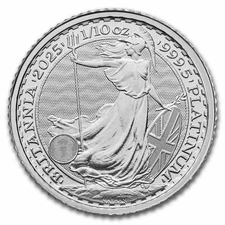 2025 Great Britain 1/10 oz Platinum Britannia BU