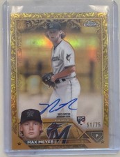 2023 Topps Chrome Gilded Collection Max Meyer RC Rookie ON CARD AUTO /75 Marlins