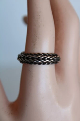 Vintage John Hardy Sterling Silver Classic Braided Chain Ring , S: 9