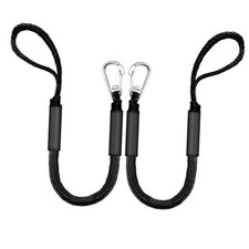 Bungee Dock Line for Boats   3ft Elastic Mooring Rope with Stainless Black