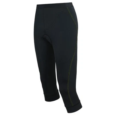 AIRTRACKS Pantalón Ciclismo 3/4 Mujer 3D Acolchado Negro-Neón Nuevo - Imagen 1 de 4