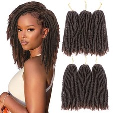 120 Strands Faux Locs 12 Inches Short Pre-Looped Soft Dreadlock Crochet Hair ...