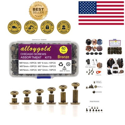 High-Quality Bronze Leather Rivets Set - Perfect for Binding and Crafts