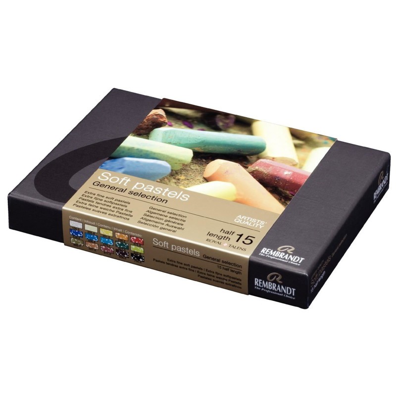 Pastels tendres Rembrandt assortiment de 15 nuances extra-fines