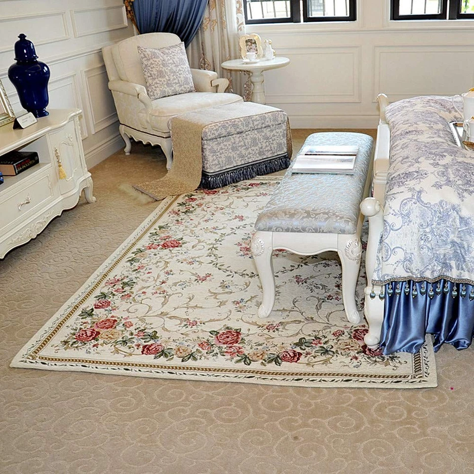 Rustic Shabby Rose Rug Luxury Vintage Elegant Traditional Rugs Accent Floral ... - Image 2 of 4